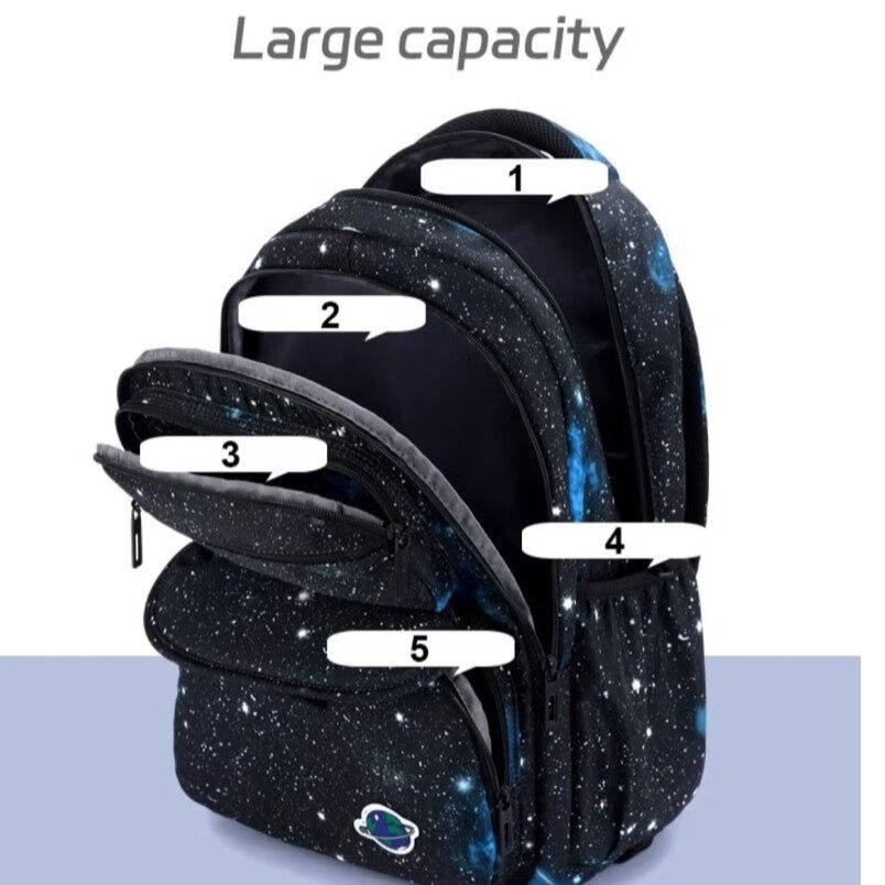 Huitich Galaxy School Backpack with Wheels for Kids - Mumzar
