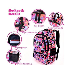 Huitich Girls Trolley School Bag Pink with Adjustable Straps - Mumzar