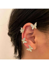 Huitich Gold Butterfly Earrings for Women with Crystals - Mumzar