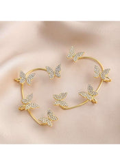 Huitich Gold Butterfly Earrings for Women with Crystals - Mumzar