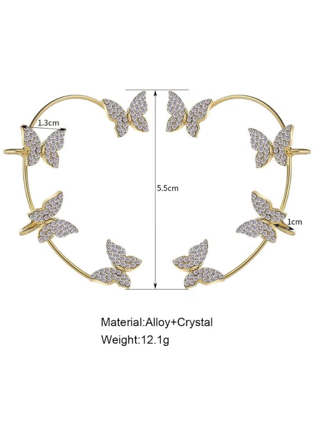 Huitich Gold Butterfly Earrings for Women with Crystals - Mumzar