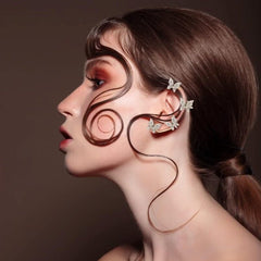 Huitich Gold Butterfly Earrings with Crystal Accents - Mumzar