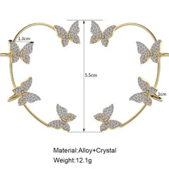 Huitich Gold Butterfly Earrings with Crystal Accents - Mumzar