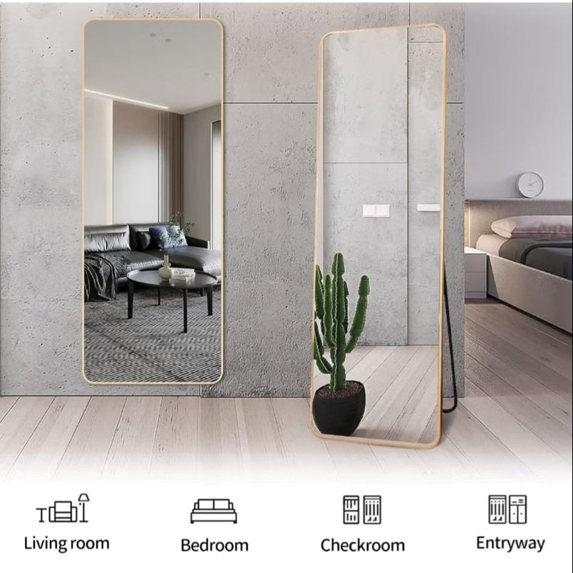Huitich Gold Frame Floor Mirror Full Length Stylish Design - Mumzar