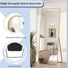 Huitich Gold Frame Floor Mirror Full Length Stylish Design - Mumzar