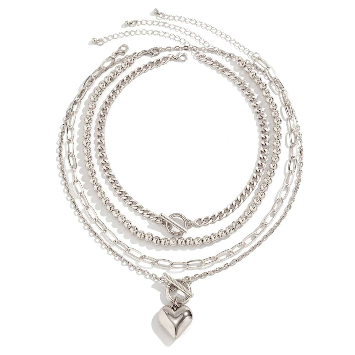 Huitich Gold Heart Pendant Necklace Set - Mumzar
