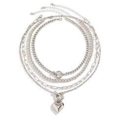 Huitich Gold Heart Pendant Necklace Set - Mumzar