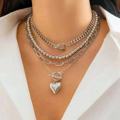 Huitich Gold Heart Pendant Necklace Set - Mumzar