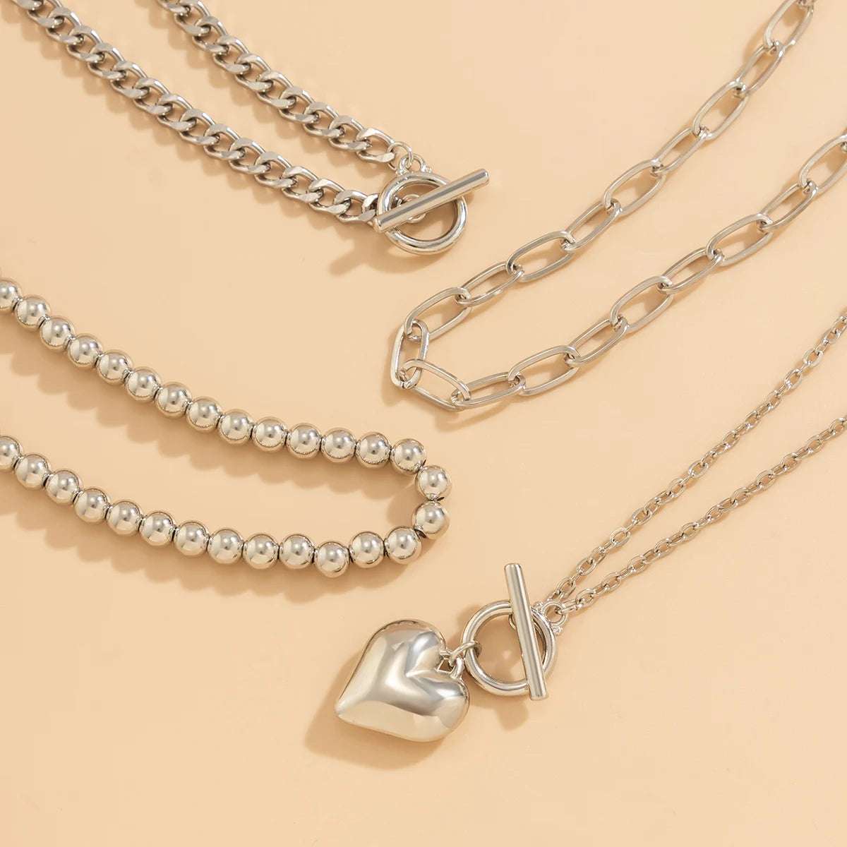 Huitich Gold Heart Pendant Necklace Set - Mumzar