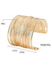 Huitich Gold Multi Layer Cuff Bracelet Elegant Jewelry - Mumzar