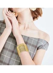 Huitich Gold Multi Layer Cuff Bracelet Elegant Jewelry - Mumzar