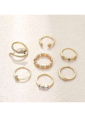 Huitich Gold Stacking Rings Set Elegant 7 - Piece Jewelry - Mumzar
