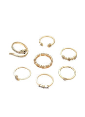 Huitich Gold Stacking Rings Set Elegant 7 - Piece Jewelry - Mumzar
