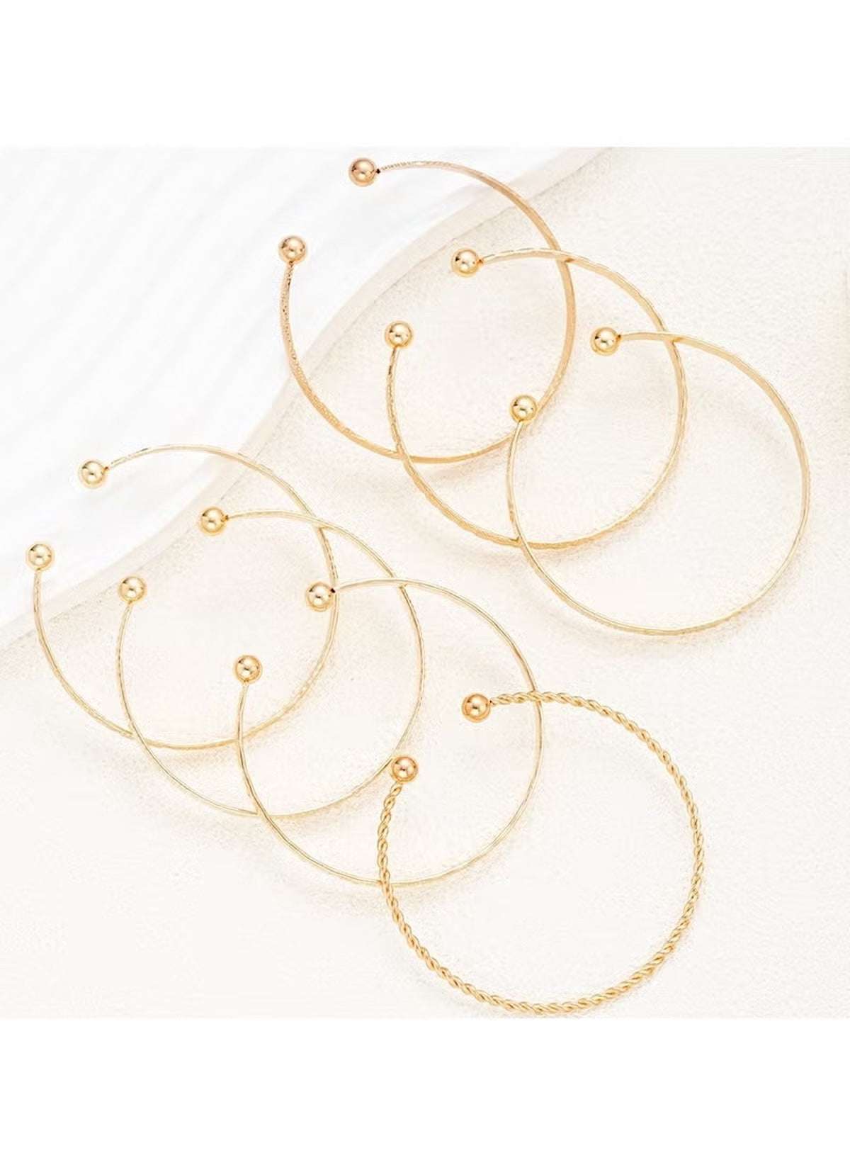 Huitich Gold Tone Bangle Bracelet Set Elegant Jewelry - Mumzar