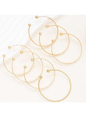 Huitich Gold Tone Bangle Bracelet Set Elegant Jewelry - Mumzar