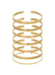 Huitich Gold Tone Bangle Bracelet Set Elegant Jewelry - Mumzar