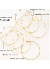 Huitich Gold Tone Bangle Bracelet Set Elegant Jewelry - Mumzar