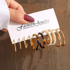 Huitich Gold Vintage Pearl Earrings Set - Mumzar