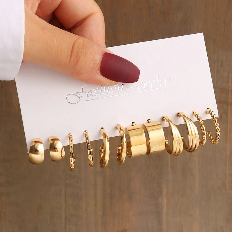 Huitich Gold Vintage Pearl Earrings Set - Mumzar