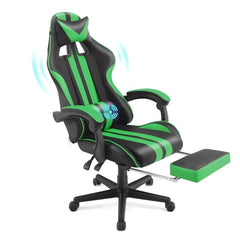 Huitich Green Gaming Chair with Headrest and Footrest - Mumzar