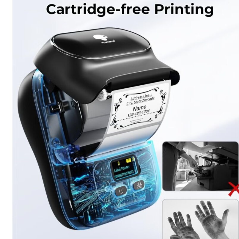 Huitich Grey Thermal Label Maker Compact Printer - Mumzar