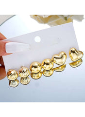 Huitich Half Circle Earrings 3 Piece Set Gold Tone - Mumzar