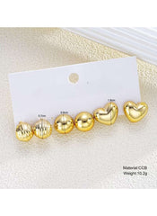 Huitich Half Circle Earrings 3 Piece Set Gold Tone - Mumzar