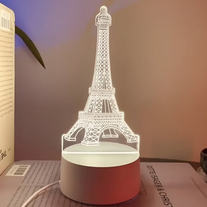 Huitich Kids 3D Optical Illusion Night Light Eiffel Tower - Mumzar