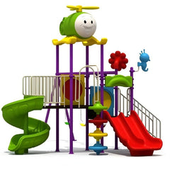 Huitich Kids Plastic Slide Set Colorful Outdoor Play Set - Mumzar