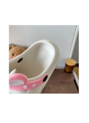 Huitich Kids White Clogs with Cartoon Charms, Comfy - Mumzar