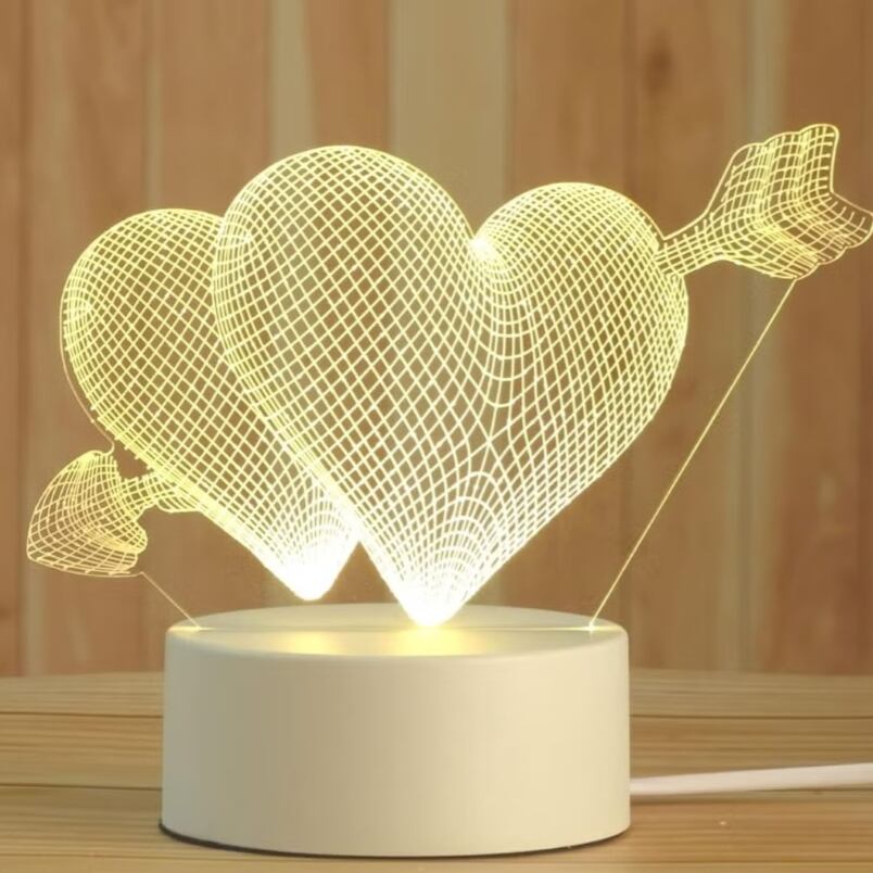 Huitich Kids White Heart Arrow LED Light Night Lamp - Mumzar