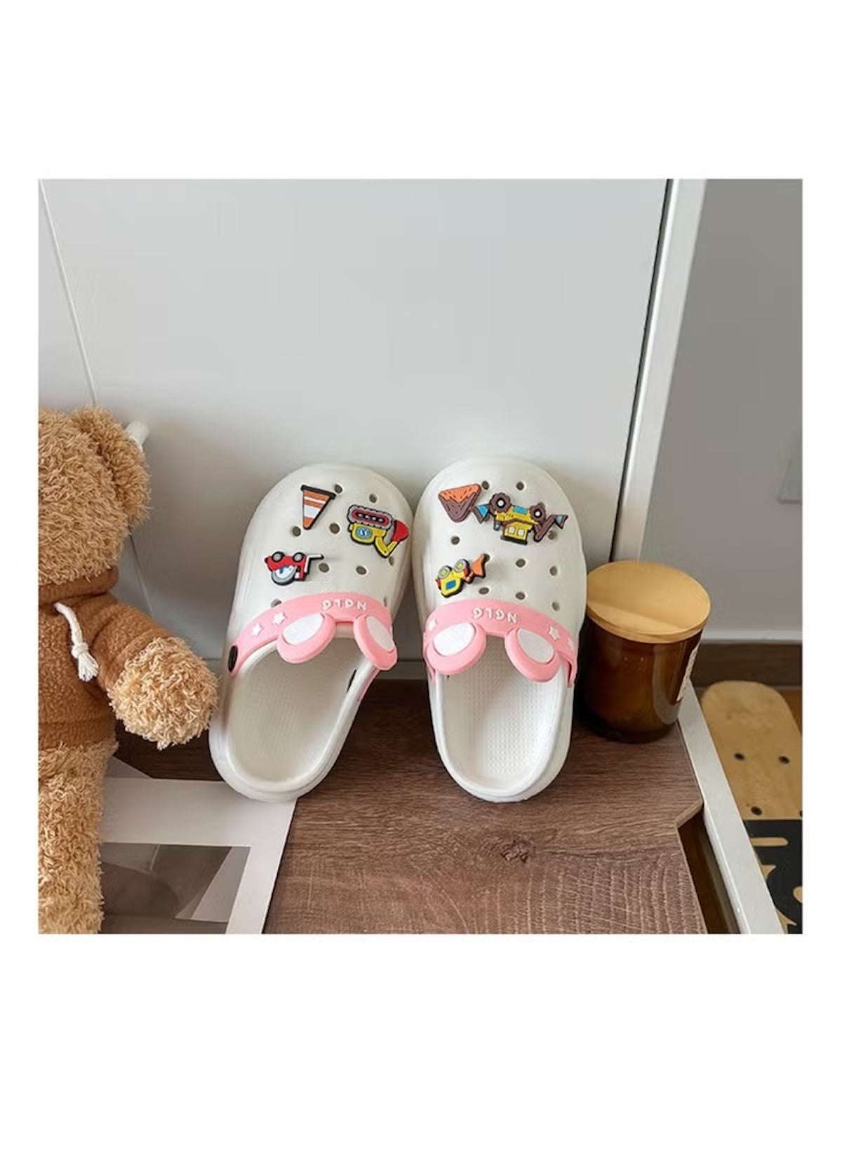 Huitich Lightweight Kids Clogs 24 - 25 with Pink Strap - Mumzar