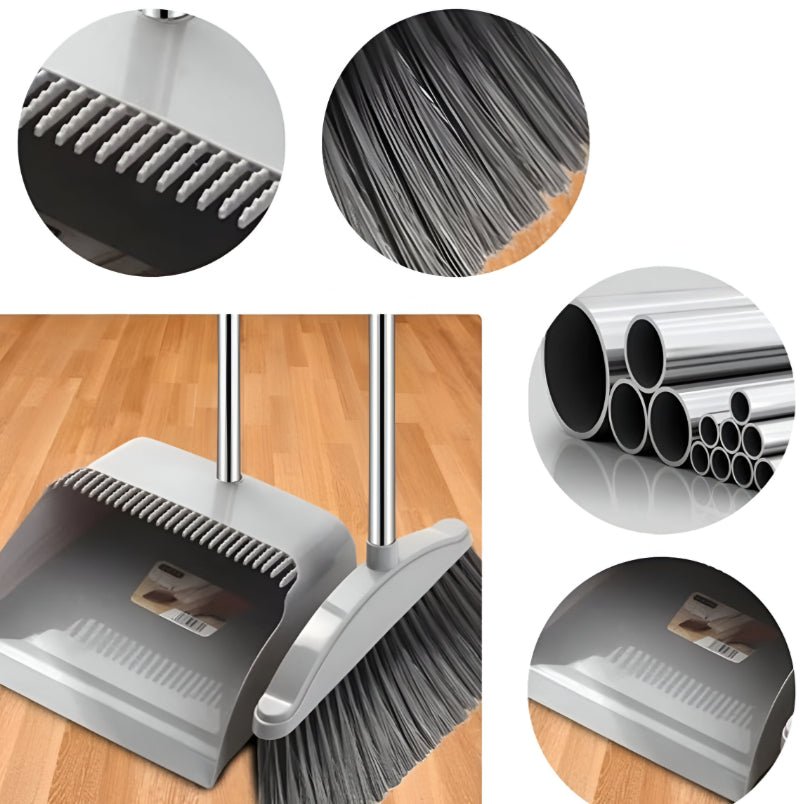 Huitich Long Handled Broom and Dustpan Set Durable Cleaning - Mumzar
