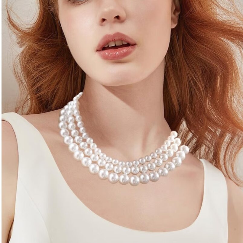 Huitich Luxury Pearl Necklace Multi - Strand Design - Mumzar