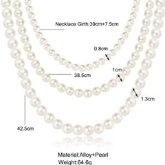 Huitich Luxury Pearl Necklace Multi - Strand Design - Mumzar