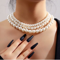Huitich Luxury Pearl Necklace Multi - Strand Design - Mumzar