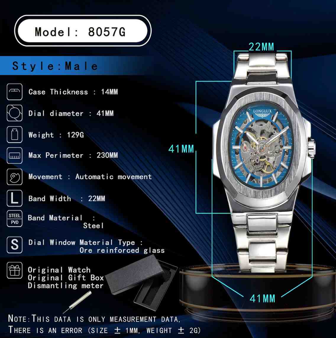 Huitich Luxury Stainless Steel Skeleton Watch for Men - Mumzar