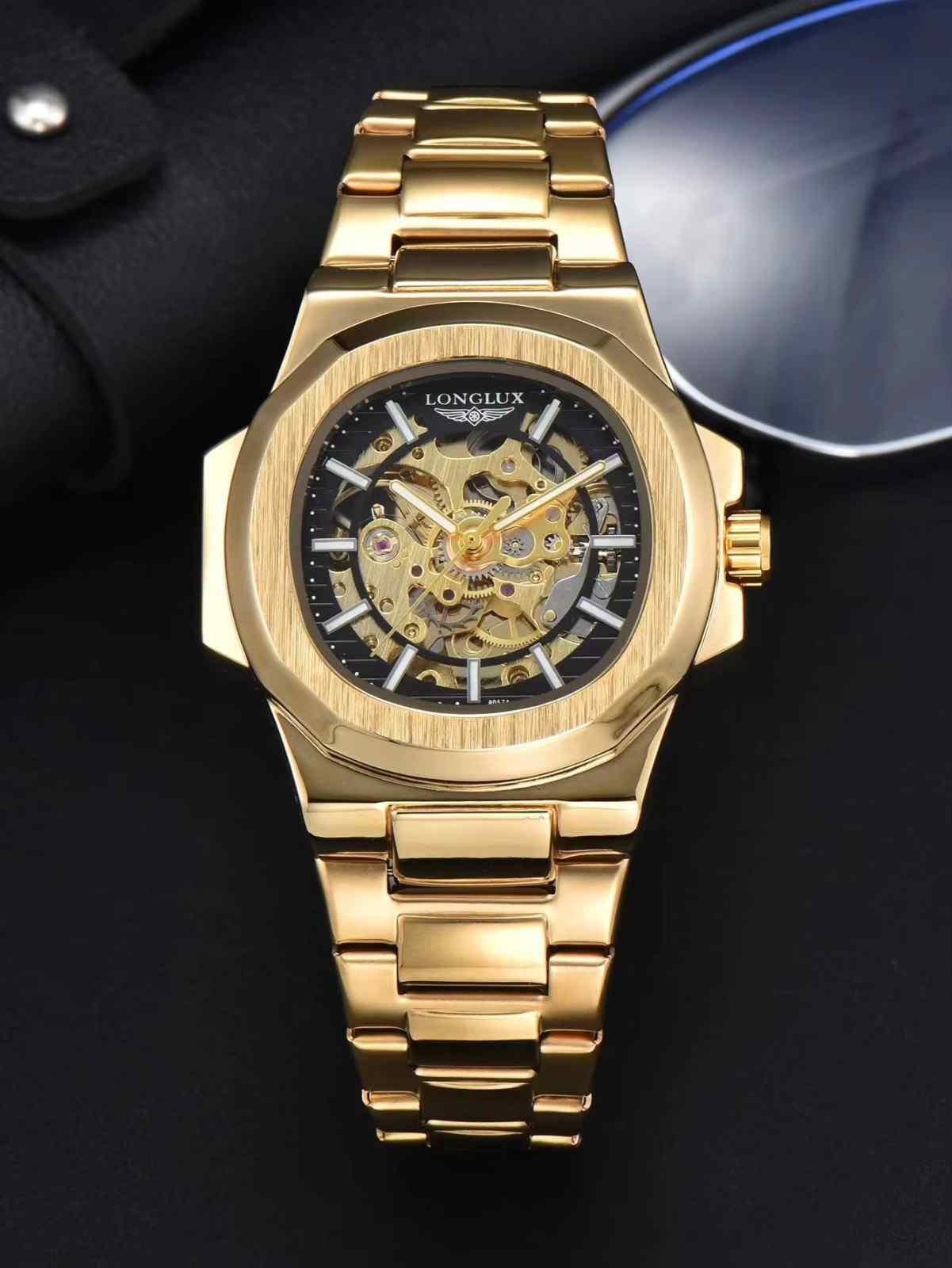 Huitich Luxury Stainless Steel Skeleton Watch for Men - Mumzar