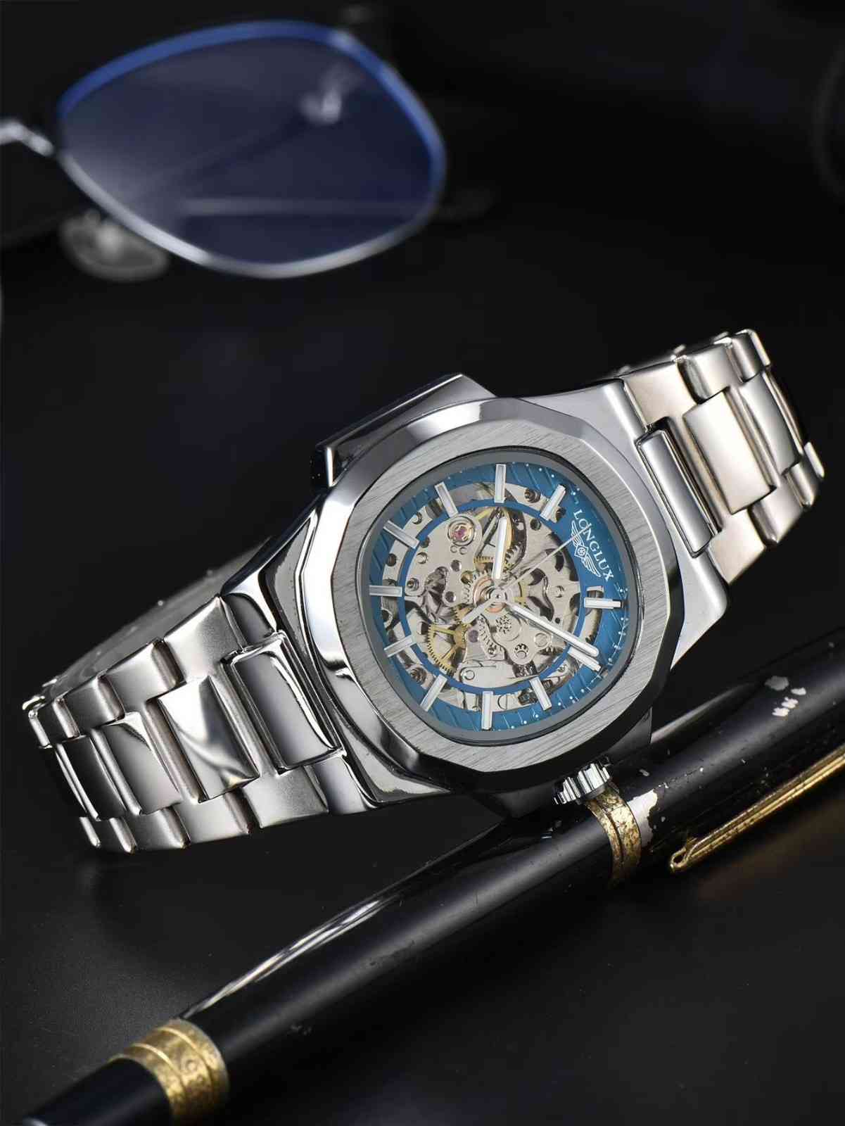 Huitich Luxury Stainless Steel Skeleton Watch for Men - Mumzar