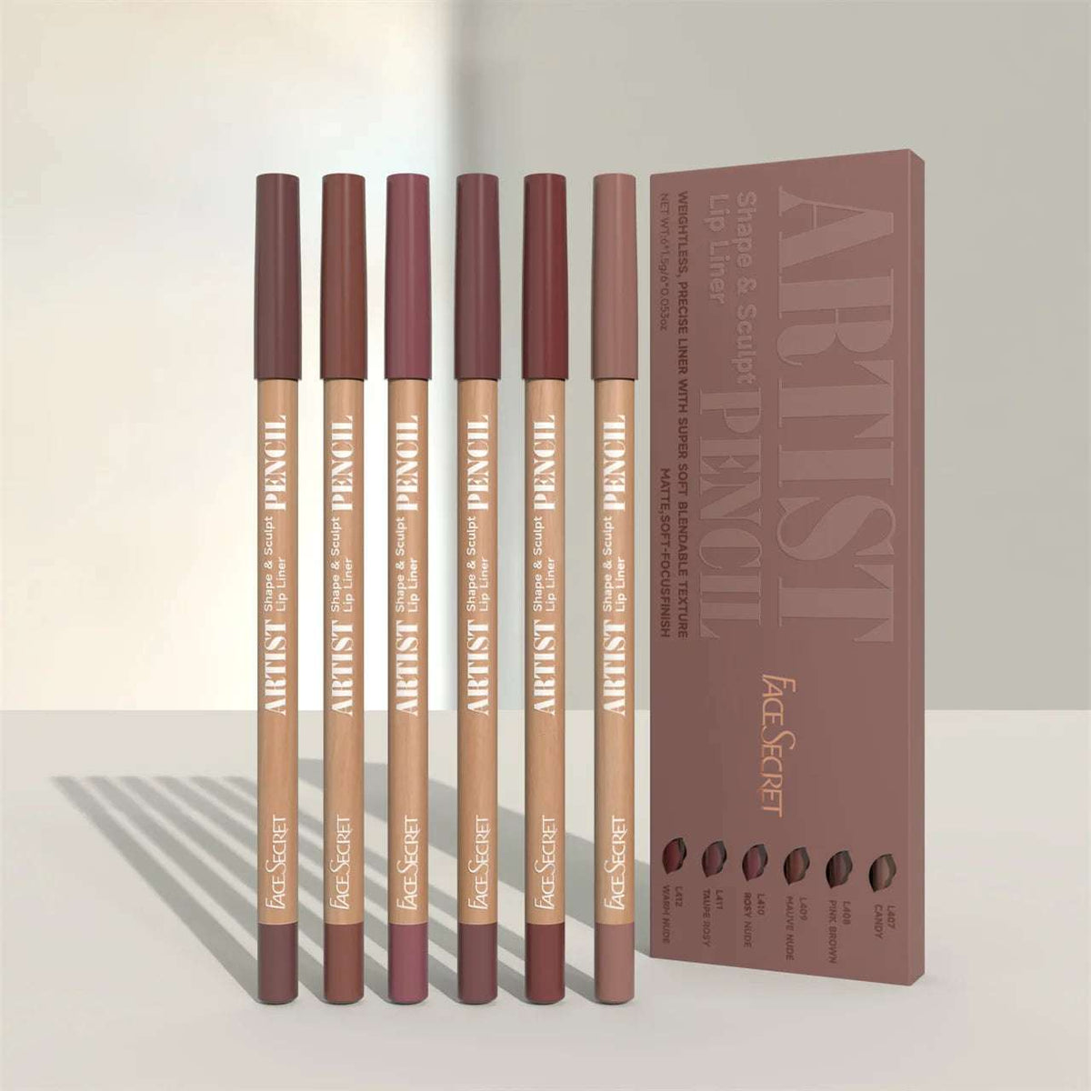 Huitich Matte Lip Liner Pencil Set 6 Colors - Mumzar