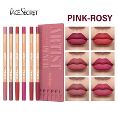 Huitich Matte Lip Liner Pencil Set 6 Colors - Mumzar