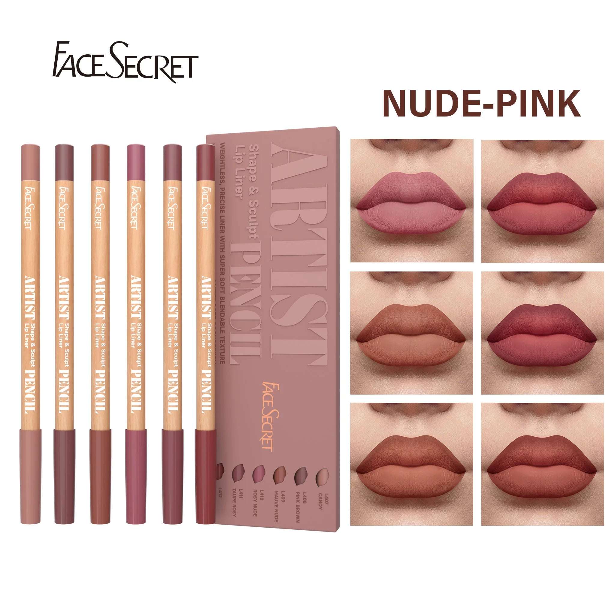 Huitich Matte Lip Liner Pencil Set 6 Colors - Mumzar