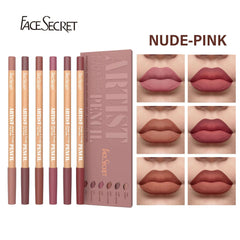Huitich Matte Lip Liner Pencil Set 6 Colors - Mumzar