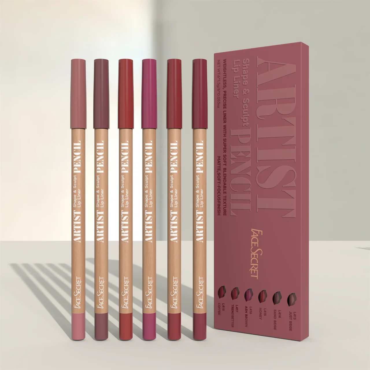 Huitich Matte Lip Liner Pencil Set 6 Colors - Mumzar