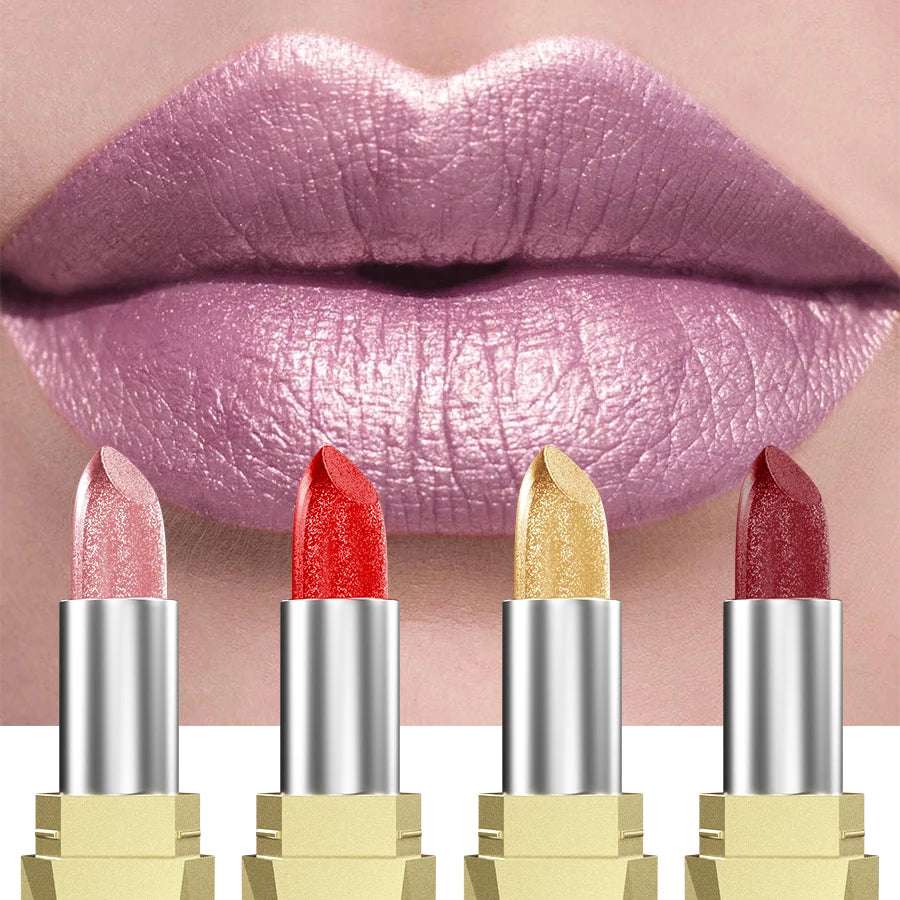 Huitich Metallic Lipstick Set Shimmer Shades - Mumzar