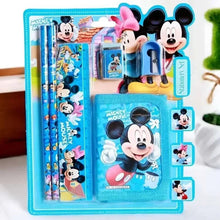 Kids' Mickey Mouse stationery set blister pack with pencils, notebook, and stickers