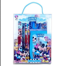 Kids' Mickey Mouse stationery set bag with pencils, ruler, and notebook