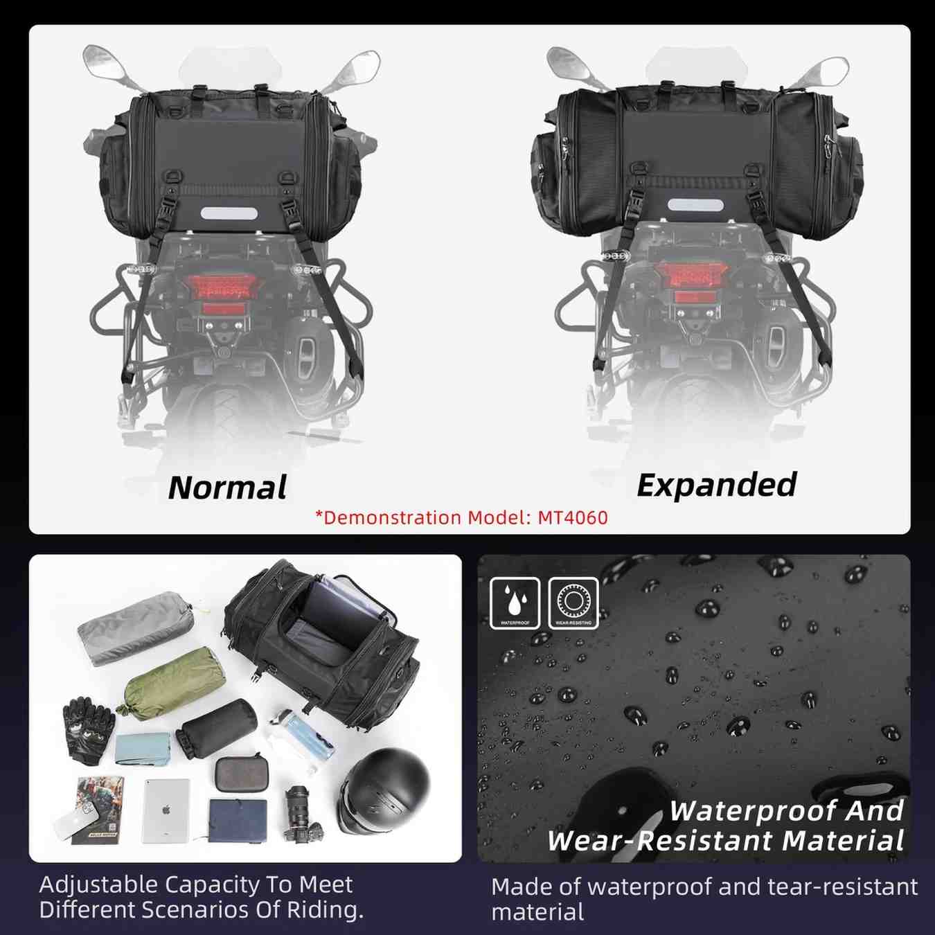 Huitich Motorcycle Rear Seat Bag Waterproof 19L - 80L - Mumzar