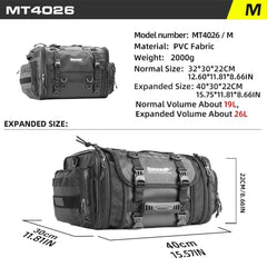 Huitich Motorcycle Rear Seat Bag Waterproof 19L - 80L - Mumzar