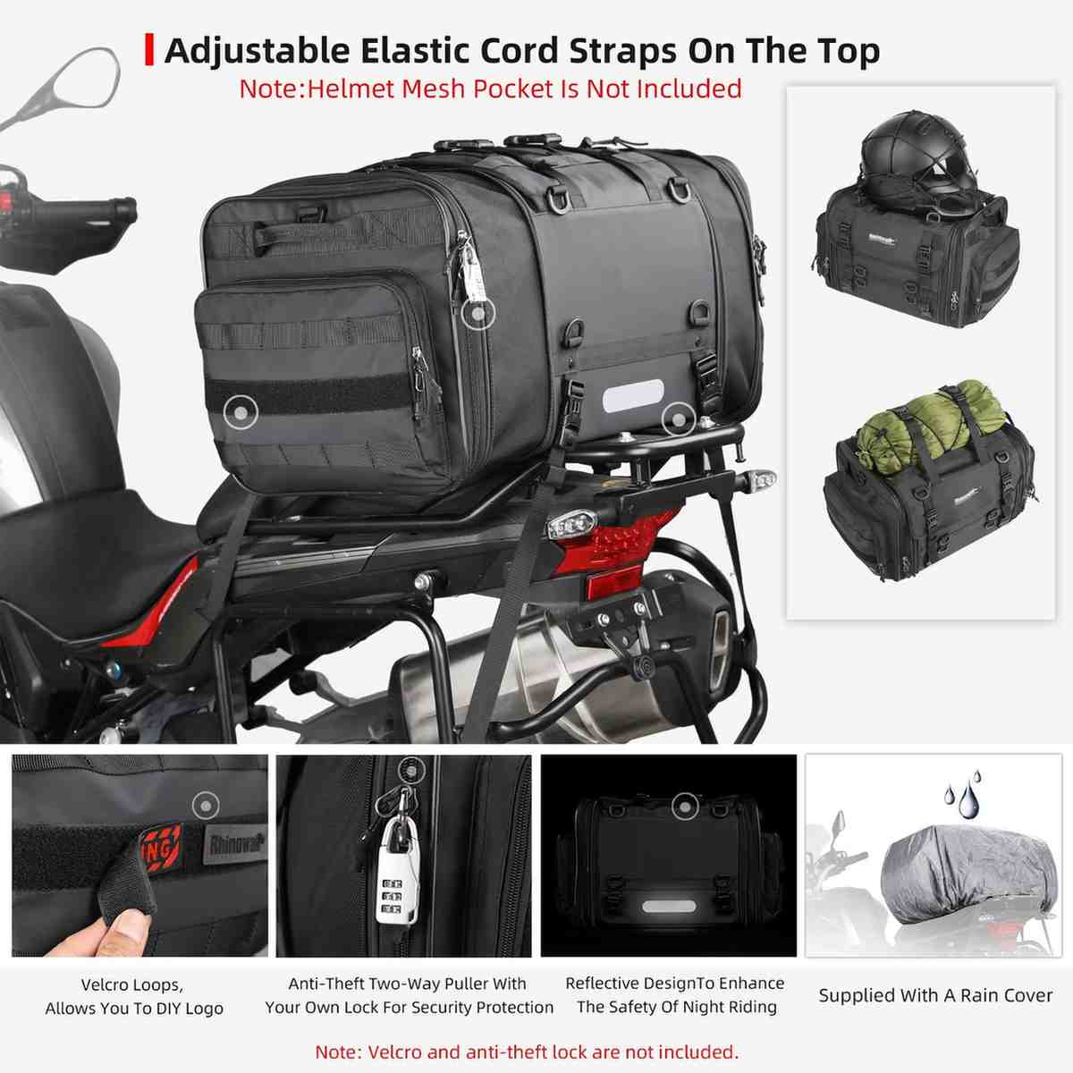 Huitich Motorcycle Rear Seat Bag Waterproof 19L - 80L - Mumzar